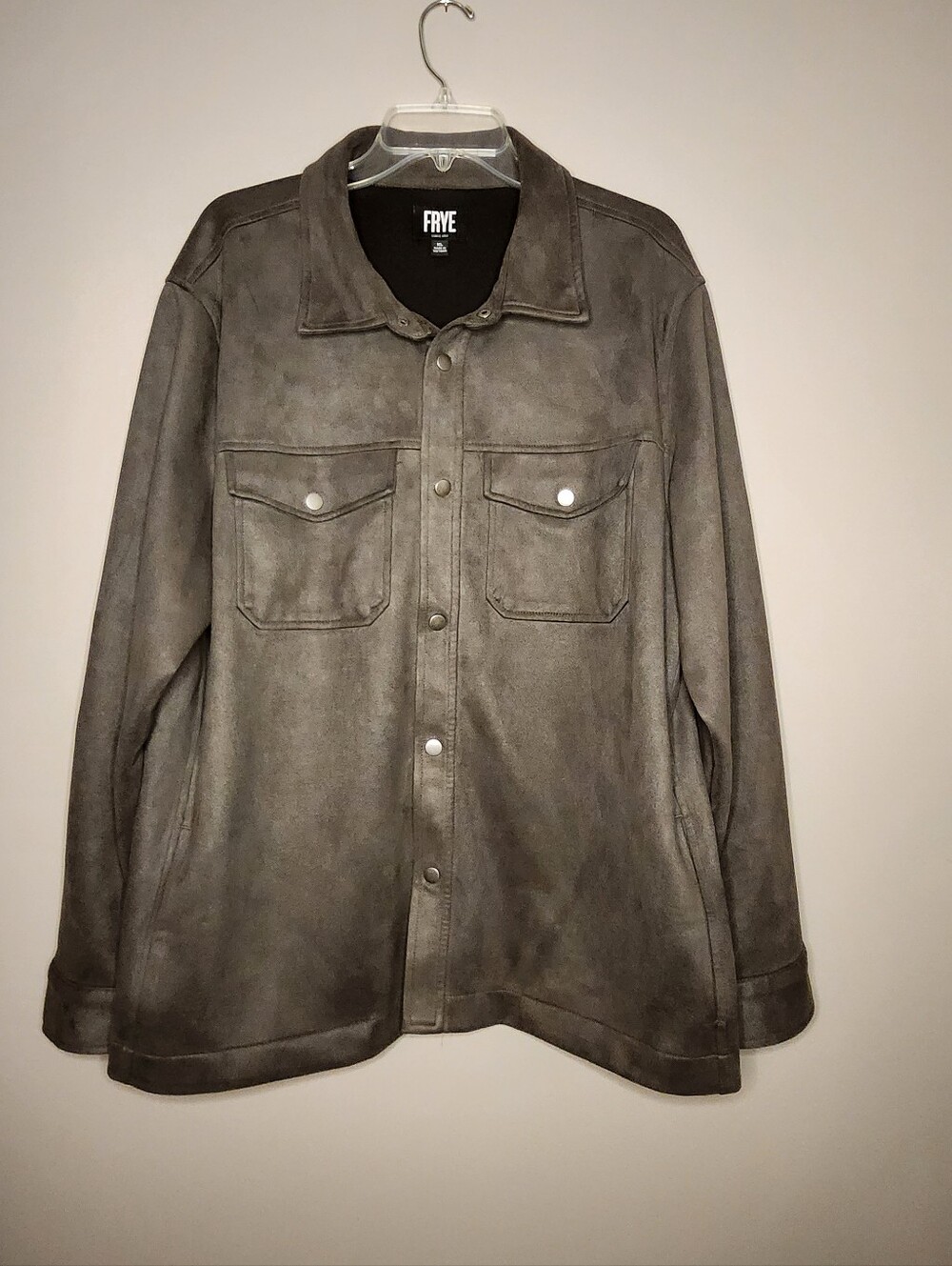 FRYE Men’s Faux Suede Button Snap Jacket Size XL
